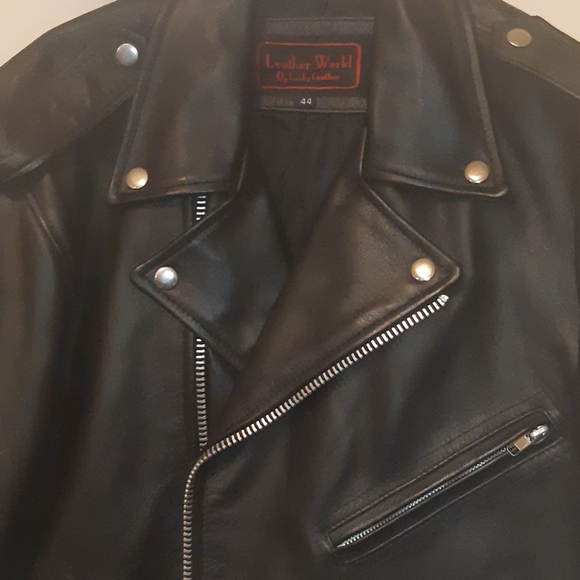 Black Leather Motorcycle Jacket - Picture 5 of 6
